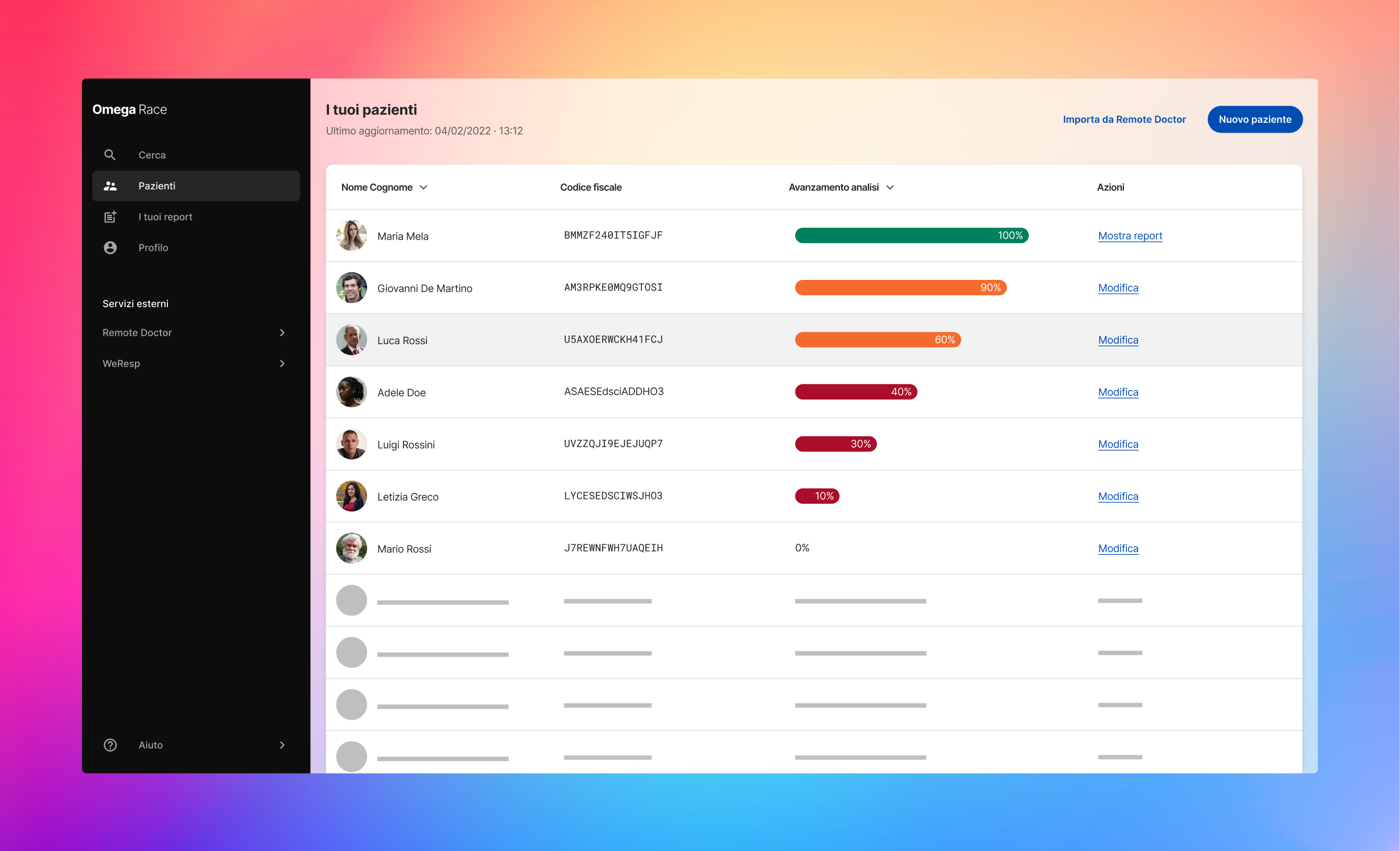 schermata principale